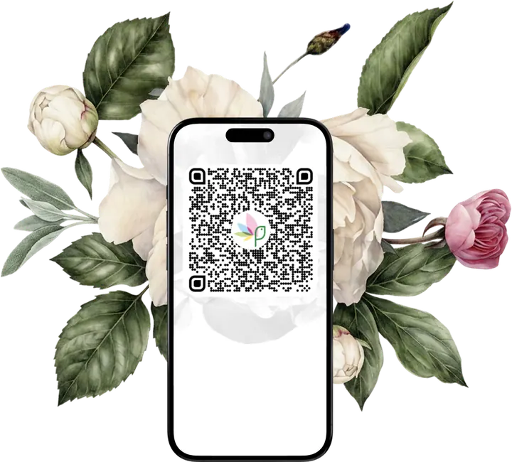 QR code for downloading the MyGlobalFlowers app